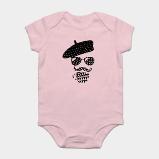 Guy Drinking Coffee - Silhouette Retro Pattern Baby Bodysuit